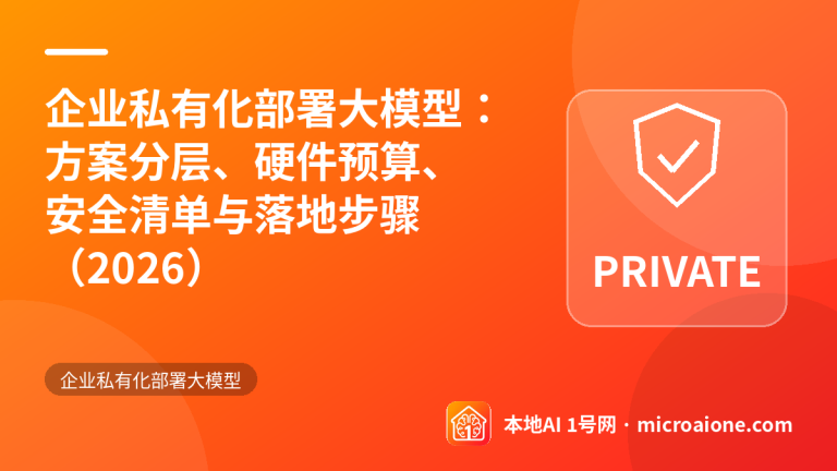 企业私有化部署大模型：方案分层、硬件预算、安全清单与落地步骤（2026） - 企业私有化部署大模型